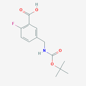 molecular formula C13H16FNO4 B13521117 5-({[(Tert-butoxy)carbonyl]amino}methyl)-2-fluorobenzoic acid 