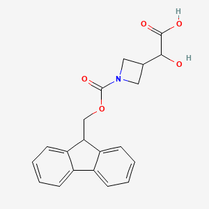 molecular formula C20H19NO5 B13521120 2-(1-{[(9H-fluoren-9-yl)methoxy]carbonyl}azetidin-3-yl)-2-hydroxyacetic acid 