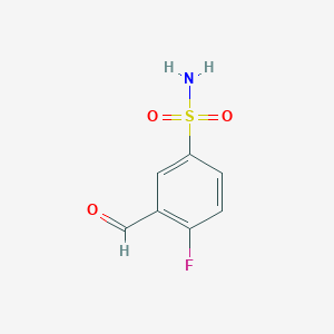 molecular formula C7H6FNO3S B13521169 4-Fluoro-3-formylbenzene-1-sulfonamide CAS No. 1289105-69-6