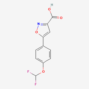 molecular formula C11H7F2NO4 B13521170 5-(4-(Difluoromethoxy)phenyl)isoxazole-3-carboxylic acid 