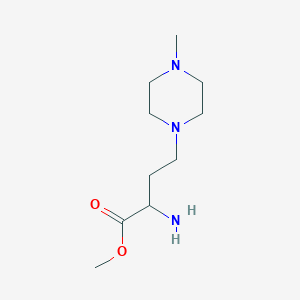 molecular formula C10H21N3O2 B13521217 Methyl 2-amino-4-(4-methylpiperazin-1-yl)butanoate 