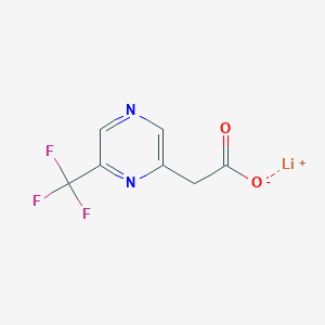 molecular formula C7H4F3LiN2O2 B13521229 Lithium(1+)2-[6-(trifluoromethyl)pyrazin-2-yl]acetate 