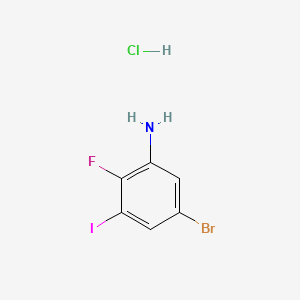 molecular formula C6H5BrClFIN B13521239 5-Bromo-2-fluoro-3-iodoanilinehydrochloride 