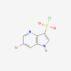 molecular formula C7H4BrClN2O2S B13521253 6-bromo-1H-pyrrolo[3,2-b]pyridine-3-sulfonylchloride 