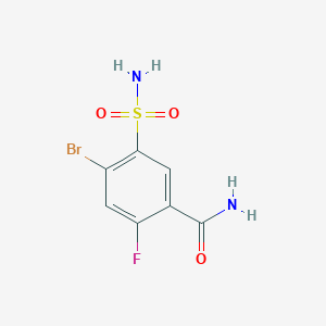 molecular formula C7H6BrFN2O3S B13521261 4-Bromo-2-fluoro-5-sulfamoylbenzamide 