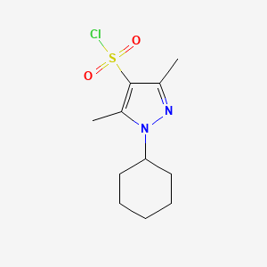 molecular formula C11H17ClN2O2S B13521292 1-Cyclohexyl-3,5-dimethyl-1H-pyrazole-4-sulfonyl chloride 