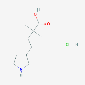 2,2-Dimethyl-4-(pyrrolidin-3-yl)butanoicacidhydrochloride