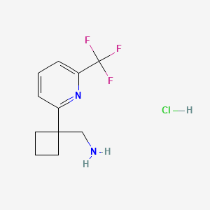 1-{1-[6-(Trifluoromethyl)pyridin-2-yl]cyclobutyl}methanaminehydrochloride