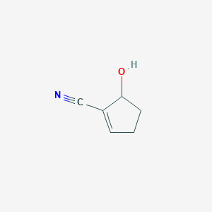 molecular formula C6H7NO B13521410 5-Hydroxycyclopent-1-ene-1-carbonitrile 