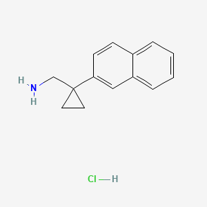 molecular formula C14H16ClN B13521417 1-[1-(Naphthalen-2-yl)cyclopropyl]methanamine hydrochloride 