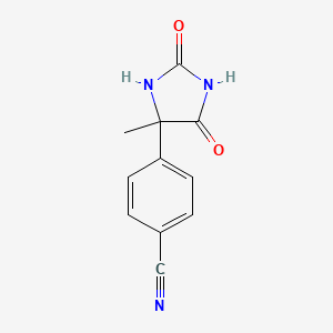 molecular formula C11H9N3O2 B1352143 4-(4-Methyl-2,5-dioxoimidazolidin-4-yl)benzonitrile CAS No. 169808-00-8