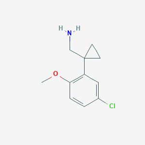 molecular formula C11H14ClNO B13521480 (1-(5-Chloro-2-methoxyphenyl)cyclopropyl)methanamine 