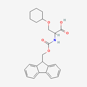 molecular formula C24H27NO5 B13521500 3-(cyclohexyloxy)-2-({[(9H-fluoren-9-yl)methoxy]carbonyl}amino)propanoic acid 