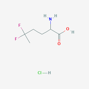 molecular formula C6H12ClF2NO2 B13521553 2-Amino-5,5-difluorohexanoicacidhydrochloride 