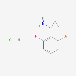 molecular formula C9H10BrClFN B13521585 1-(2-Bromo-6-fluorophenyl)cyclopropan-1-aminehydrochloride 