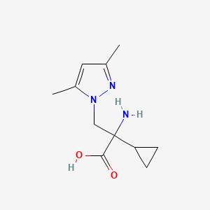 molecular formula C11H17N3O2 B13521590 2-Amino-2-cyclopropyl-3-(3,5-dimethyl-1h-pyrazol-1-yl)propanoic acid 