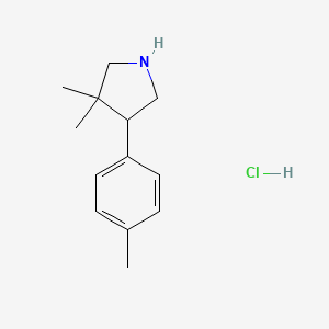 molecular formula C13H20ClN B13521596 3,3-Dimethyl-4-(4-methylphenyl)pyrrolidinehydrochloride 