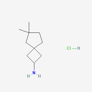 molecular formula C10H20ClN B13521602 6,6-Dimethylspiro[3.4]octan-2-amine hydrochloride 