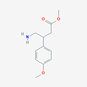 molecular formula C12H17NO3 B13521664 Methyl 4-amino-3-(4-methoxyphenyl)butanoate 