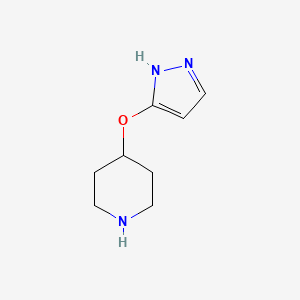 molecular formula C8H13N3O B13521670 4-[(3-Pyrazolyl)oxy]piperidine 