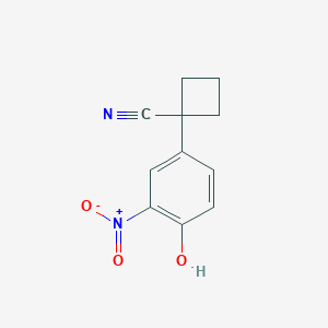 molecular formula C11H10N2O3 B13521740 1-(4-Hydroxy-3-nitrophenyl)cyclobutane-1-carbonitrile 