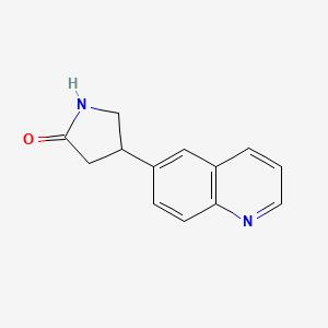 molecular formula C13H12N2O B13521762 4-(Quinolin-6-yl)pyrrolidin-2-one 