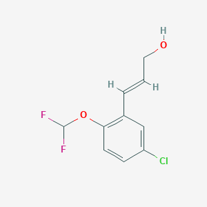 molecular formula C10H9ClF2O2 B13521792 3-(5-Chloro-2-(difluoromethoxy)phenyl)prop-2-en-1-ol 