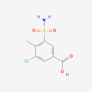 molecular formula C8H8ClNO4S B13521798 3-Chloro-4-methyl-5-sulfamoylbenzoic acid CAS No. 62971-72-6