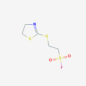 molecular formula C5H8FNO2S3 B13521801 2-((4,5-Dihydrothiazol-2-yl)thio)ethanesulfonyl fluoride 