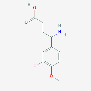 molecular formula C11H14FNO3 B13521828 4-Amino-4-(3-fluoro-4-methoxyphenyl)butanoic acid 