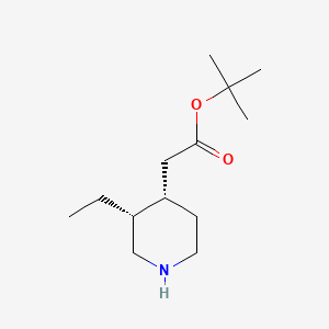 molecular formula C13H25NO2 B13521862 tert-butyl2-[(3R,4S)-3-ethylpiperidin-4-yl]acetate 