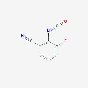 molecular formula C8H3FN2O B13521881 3-Fluoro-2-isocyanatobenzonitrile 