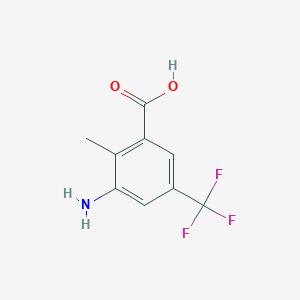 molecular formula C9H8F3NO2 B13521888 3-Amino-2-methyl-5-(trifluoromethyl)benzoic acid 