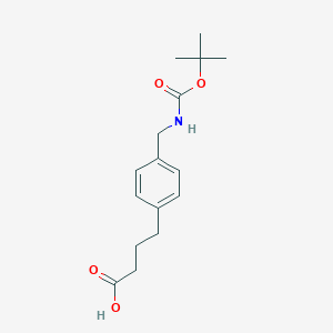 molecular formula C16H23NO4 B13521905 4-(4-(((Tert-butoxycarbonyl)amino)methyl)phenyl)butanoic acid 