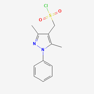 molecular formula C12H13ClN2O2S B13521999 (3,5-Dimethyl-1-phenyl-1h-pyrazol-4-yl)methanesulfonyl chloride 