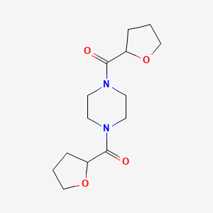 molecular formula C14H22N2O4 B1352202 1,4-Bis((tetrahydrofuran-2-yl)carbonyl)piperazine CAS No. 547730-06-3