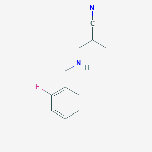 3-{[(2-Fluoro-4-methylphenyl)methyl]amino}-2-methylpropanenitrile