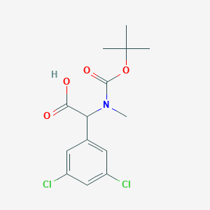 molecular formula C14H17Cl2NO4 B13522053 2-{[(Tert-butoxy)carbonyl](methyl)amino}-2-(3,5-dichlorophenyl)acetic acid 