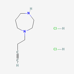 molecular formula C9H18Cl2N2 B13522078 1-(But-3-yn-1-yl)-1,4-diazepanedihydrochloride 