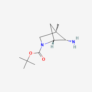 molecular formula C11H20N2O2 B13522118 rac-tert-butyl(1R,4R,5S)-5-amino-4-methyl-2-azabicyclo[2.1.1]hexane-2-carboxylate 