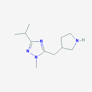 molecular formula C11H20N4 B13522129 3-Isopropyl-1-methyl-5-(pyrrolidin-3-ylmethyl)-1h-1,2,4-triazole 