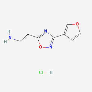 molecular formula C8H10ClN3O2 B13522153 2-[3-(Furan-3-yl)-1,2,4-oxadiazol-5-yl]ethan-1-amine hydrochloride 