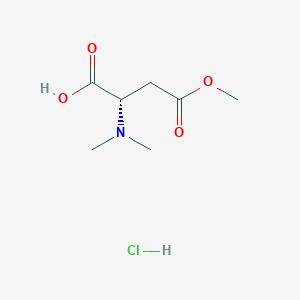 molecular formula C7H14ClNO4 B13522186 (2S)-2-(dimethylamino)-4-methoxy-4-oxobutanoicacidhydrochloride 