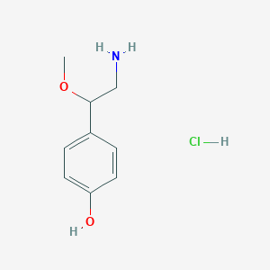 molecular formula C9H14ClNO2 B13522215 4-(2-Amino-1-methoxyethyl)phenolhydrochloride 