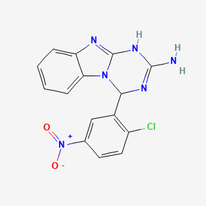 molecular formula C15H11ClN6O2 B1352222 4-(2-氯-5-硝基苯基)-1,4-二氢[1,3,5]三嗪并[1,2-a]苯并咪唑-2-胺 CAS No. 774560-40-6
