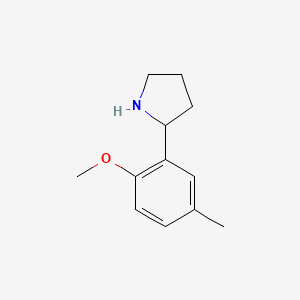 molecular formula C12H17NO B13522240 2-(2-Methoxy-5-methylphenyl)pyrrolidine 