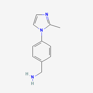 molecular formula C11H13N3 B1352228 1-[4-(2-methyl-1H-imidazol-1-yl)phenyl]methanamine CAS No. 883291-45-0