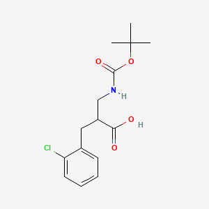 molecular formula C15H20ClNO4 B13522308 (R)-2-(Tert-butoxycarbonylamino-methyl)-3-(2-chloro-phenyl)-propionic acid 