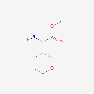 molecular formula C9H17NO3 B13522324 Methyl 2-(methylamino)-2-(oxan-3-yl)acetate 