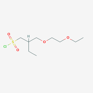 molecular formula C9H19ClO4S B13522333 2-((2-Ethoxyethoxy)methyl)butane-1-sulfonyl chloride 